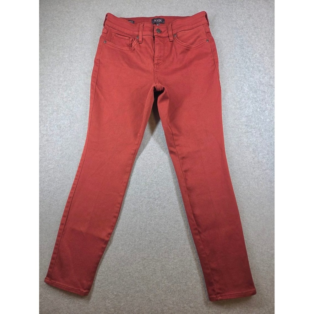 NYDJ Ami Skinny Legging Red Jeans Lift Tuck Technology Womens 4P Petite